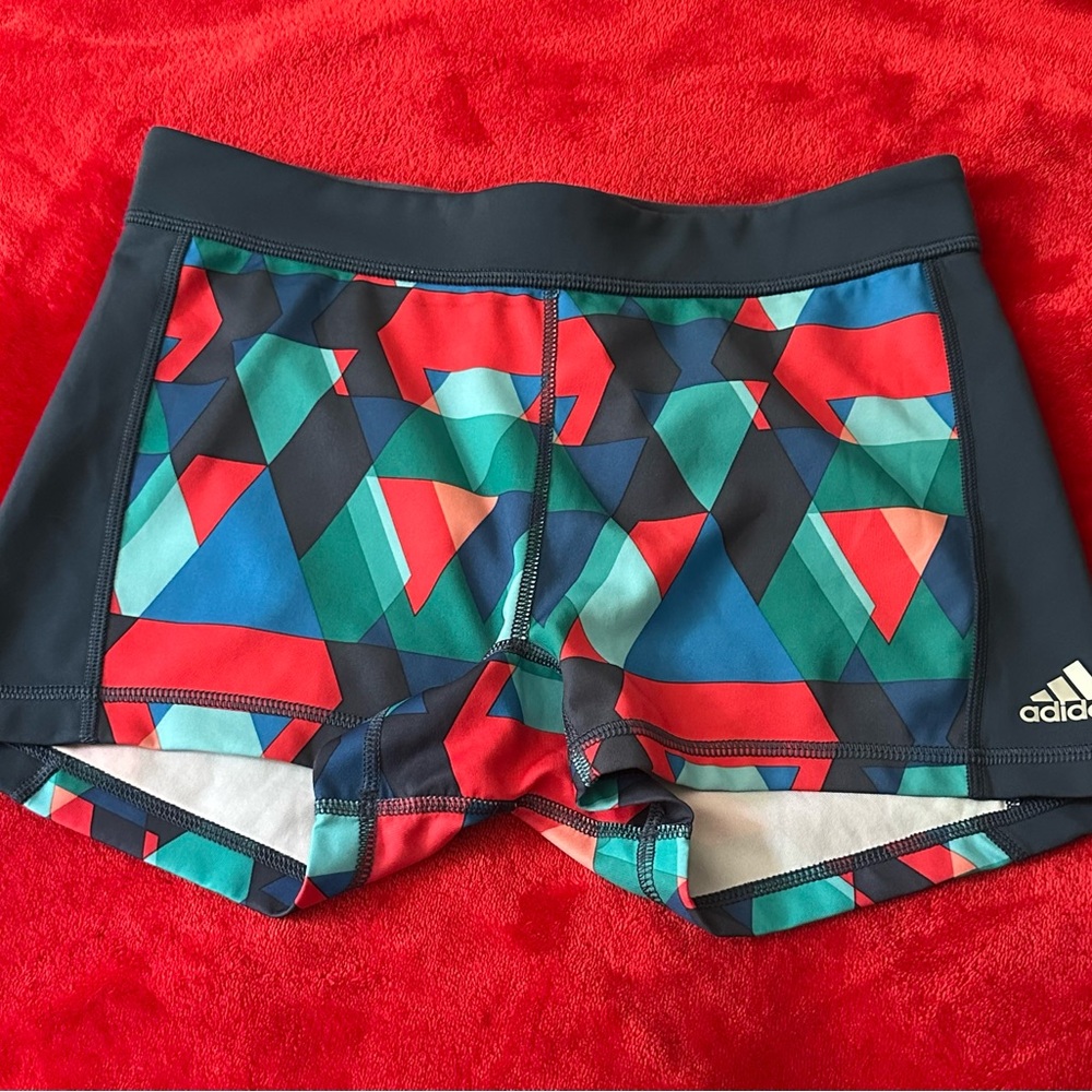 Adidas Techfit Kids Compression Shorts in Red Green and Blue